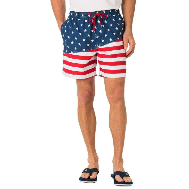 Two If By Sea Swim Trunk in Red, White and Blue by Southern Tide ...