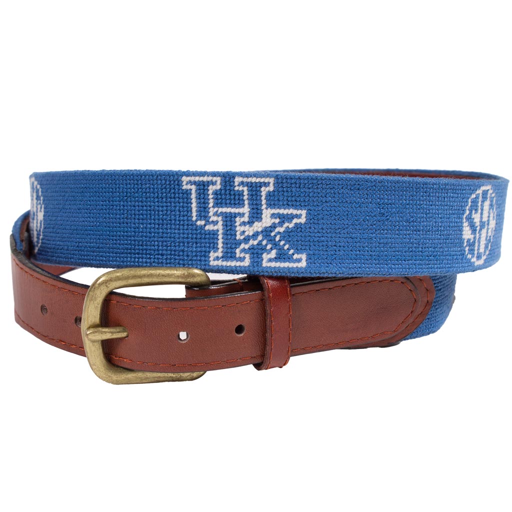 University of Kentucky SEC Seal Needlepoint Belt by Smathers & Branson - Country Club Prep