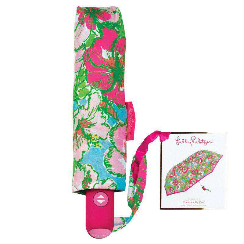 Travel Umbrella in Big Flirt by Lilly Pulitzer - Country Club Prep