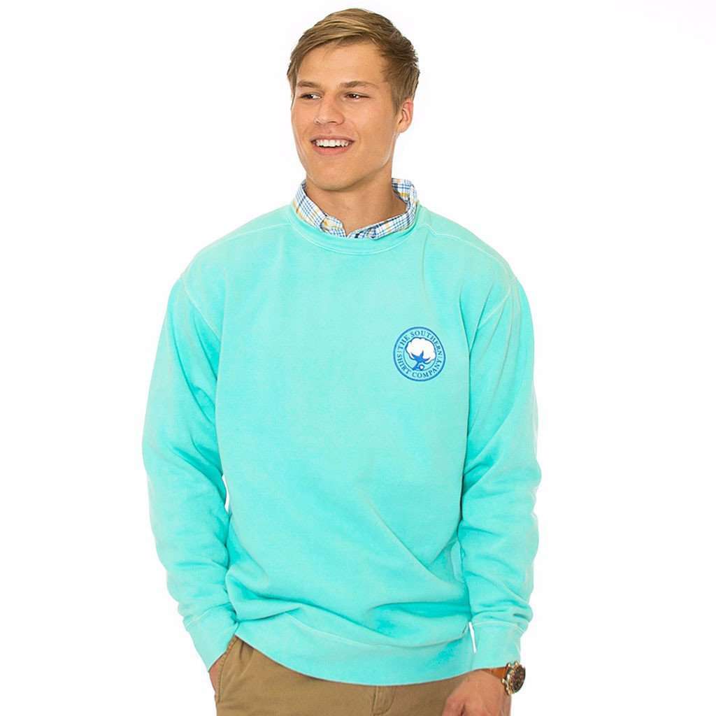 Signature Logo Sweatshirt in Chalky Mint Green by The Southern Shirt Co. - Country Club Prep