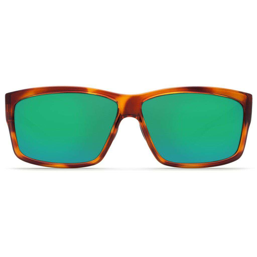 Cut Sunglasses in Honey Tortoise with Green Mirror Polarized Glass Lenses by Costa del Mar - Country Club Prep