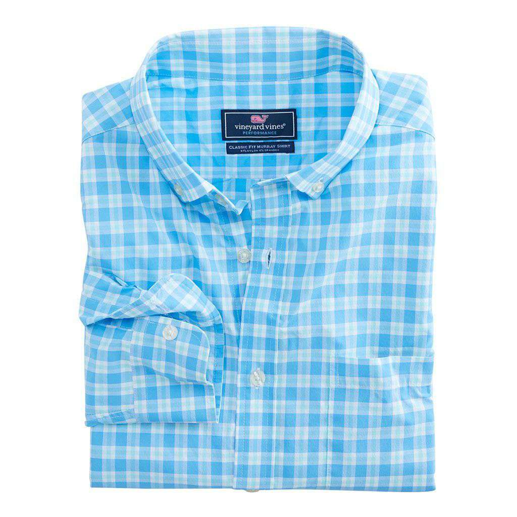 Classic Murray Performance Shirt in Ocean Beach Check by Vineyard Vines - Country Club Prep