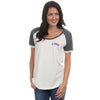 LSU Vintage Tailgate Tee in White and Heathered Grey by Lauren James - Country Club Prep