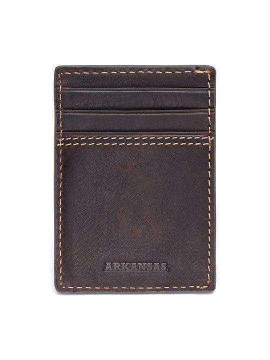 Arkansas Razorbacks Gridiron Mulitcard Front Pocket Wallet by Jack Mason - Country Club Prep