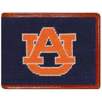 Auburn Needlepoint Wallet in Navy by Smathers & Branson - Country Club Prep