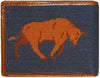 Bull & Bear Stock Market Needlepoint Wallet in Blue by Smathers & Branson - Country Club Prep
