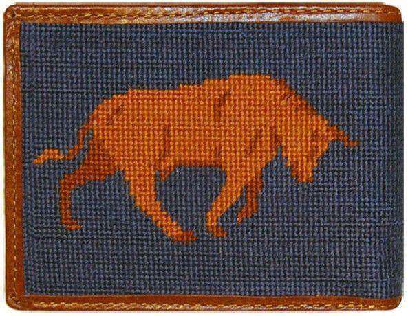 Bull & Bear Stock Market Needlepoint Wallet in Blue by Smathers & Branson - Country Club Prep