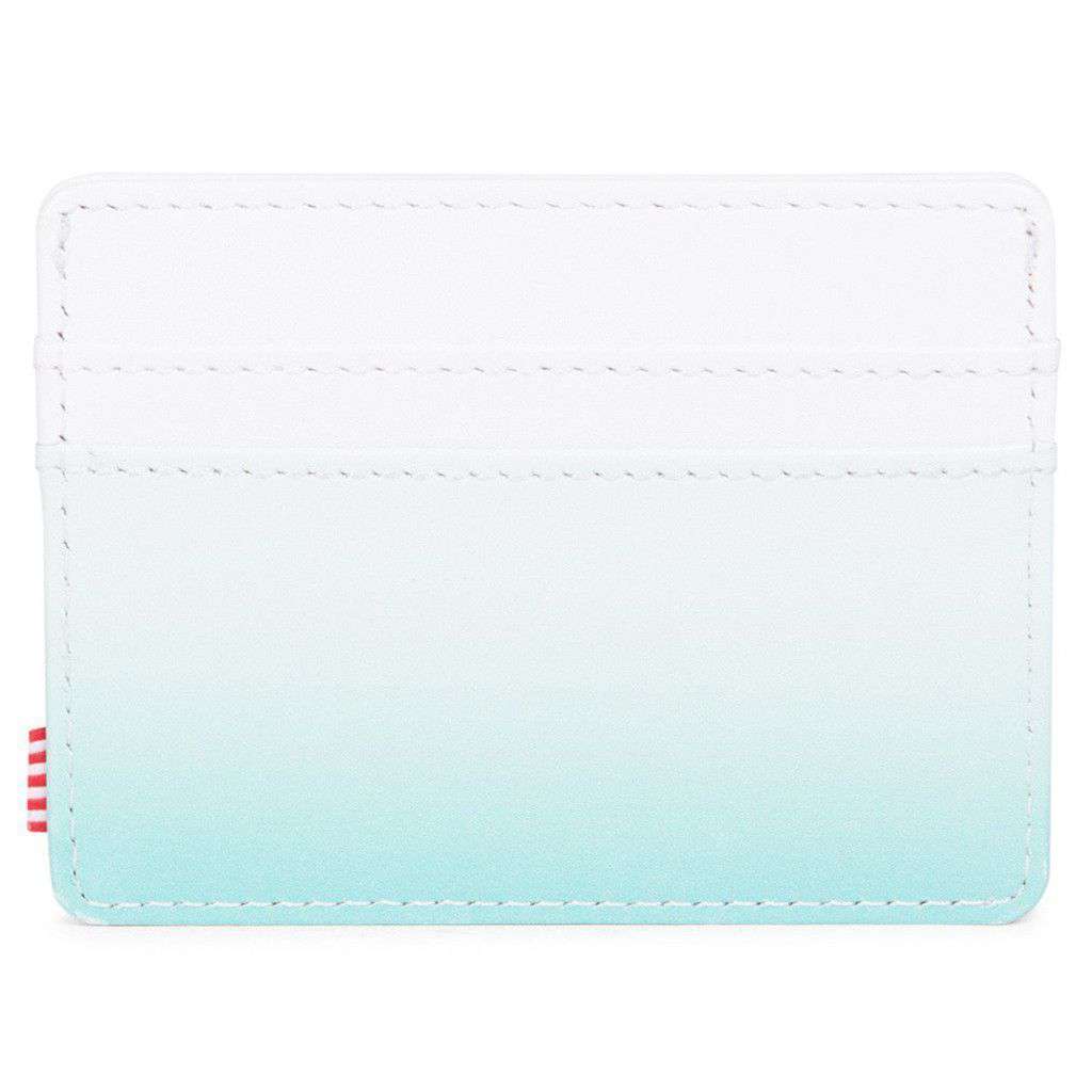 Charlie Wallet in White and Aqua Gradient Leather by Herschel Supply Co. - Country Club Prep