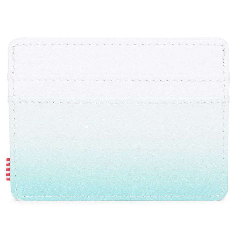 Charlie Wallet in White and Aqua Gradient Leather by Herschel Supply Co. - Country Club Prep