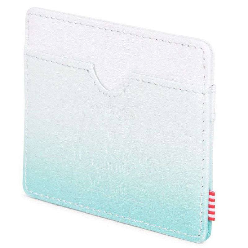 Charlie Wallet in White and Aqua Gradient Leather by Herschel Supply Co. - Country Club Prep