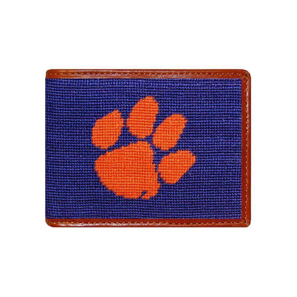 Clemson Needlepoint Wallet in Purple by Smathers & Branson - Country Club Prep