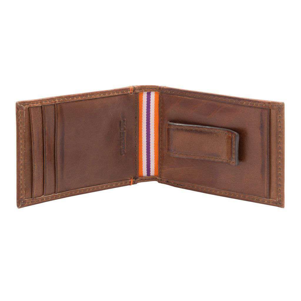 Clemson Tigers Campus Flip Bifold Front Pocket Wallet by Jack Mason - Country Club Prep