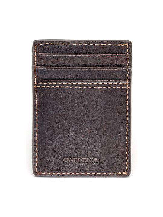Clemson Tigers Gridiron Mulitcard Front Pocket Wallet by Jack Mason - Country Club Prep