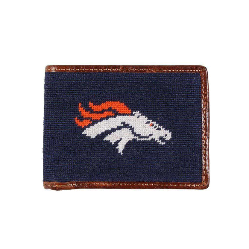 Smathers & Branson Denver Broncos Needlepoint Wallet Country Club Prep