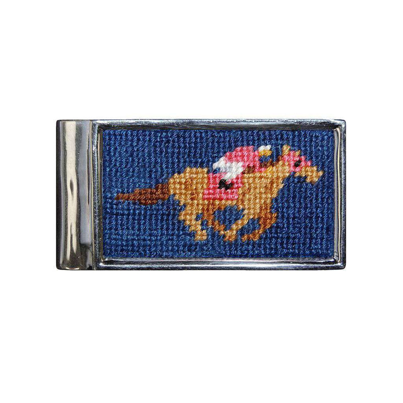 Derby Horse Needlepoint Money Clip by Smathers & Branson - Country Club Prep