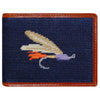 Fishing Fly Needlepoint Wallet in Navy by Smathers & Branson - Country Club Prep