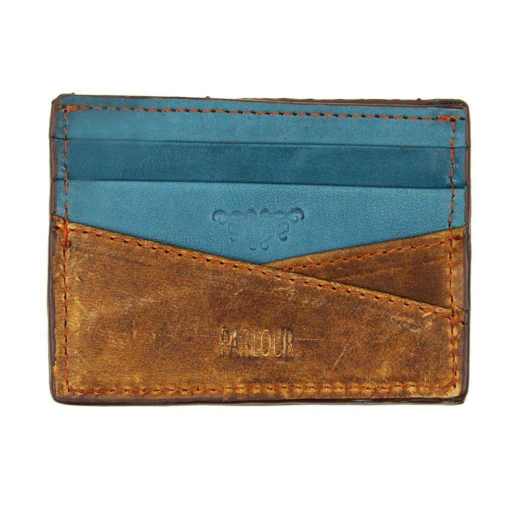 Flying Fish Needlepoint Credit Card Wallet in Teal by Smathers & Branson - Country Club Prep