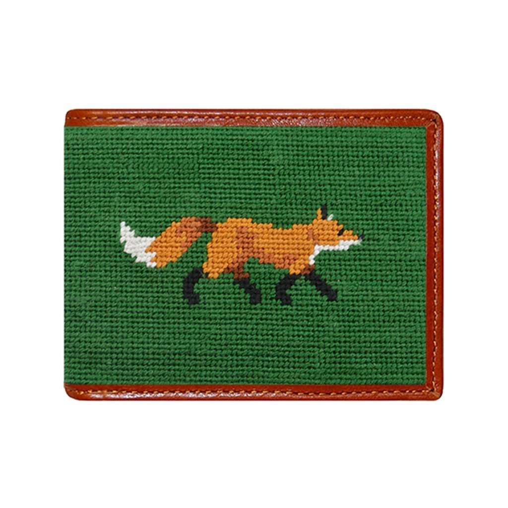 Fox Needlepoint Wallet in Dark Forest by Smathers & Branson - Country Club Prep