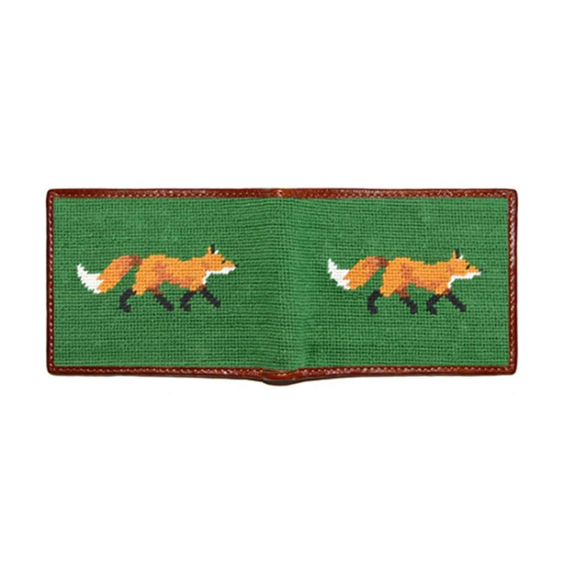 Fox Needlepoint Wallet in Dark Forest by Smathers & Branson - Country Club Prep