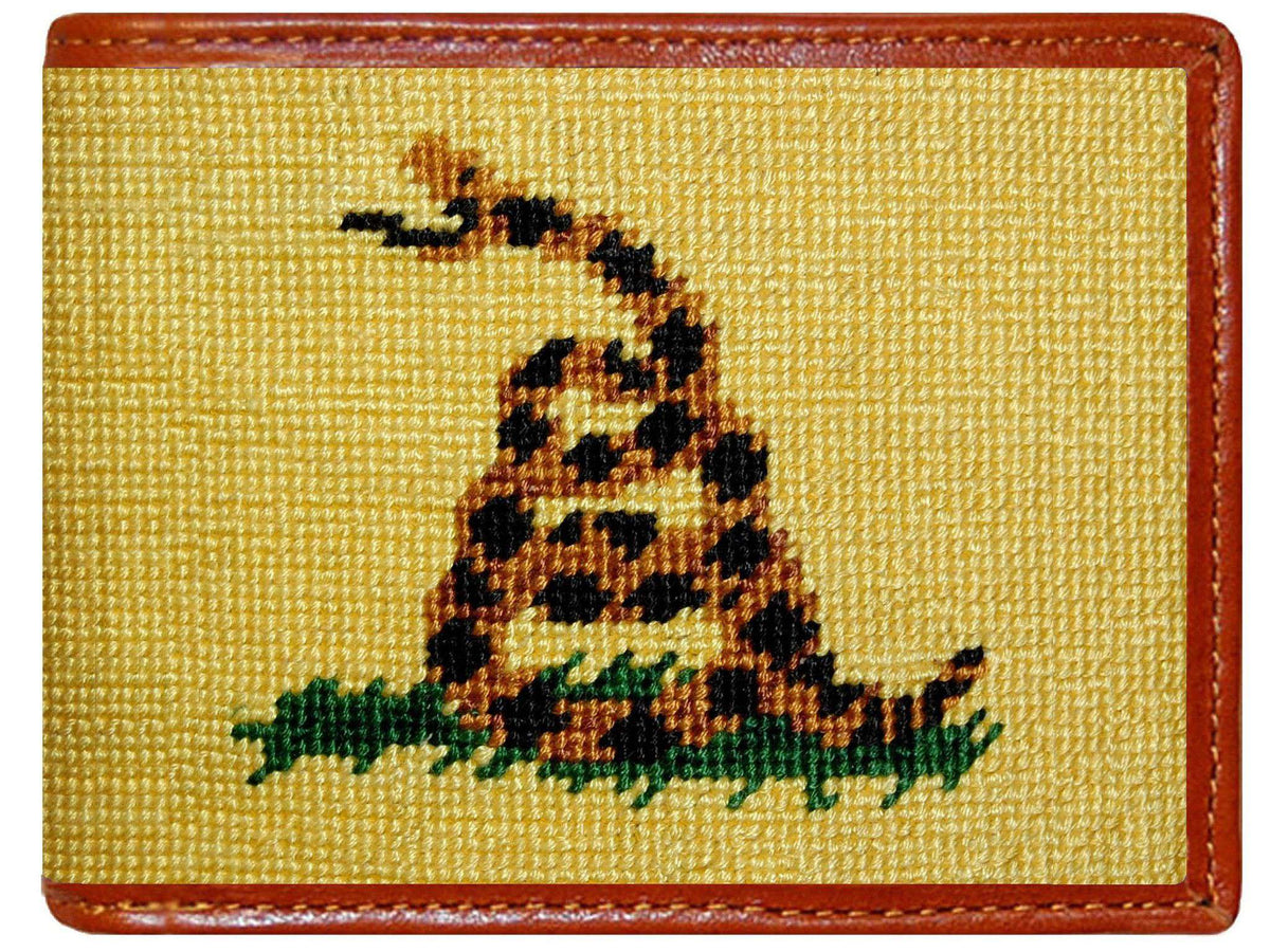 Gadsden Flag Needlepoint Wallet in Yellow by Smathers & Branson - Country Club Prep