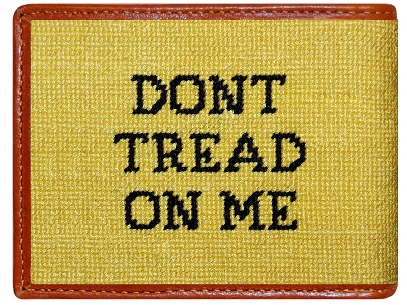 Gadsden Flag Needlepoint Wallet in Yellow by Smathers & Branson - Country Club Prep