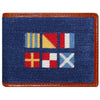 Got Rum Nautical Flag Needlepoint Wallet in Blue by Smathers & Branson - Country Club Prep