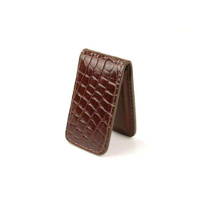 Joseph Alligator Magnetic Money Clip in Cognac by Martin Dingman - Country Club Prep