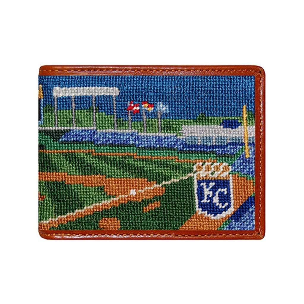 Kauffman Stadium Scene Needlepoint Wallet by Smathers & Branson - Country Club Prep