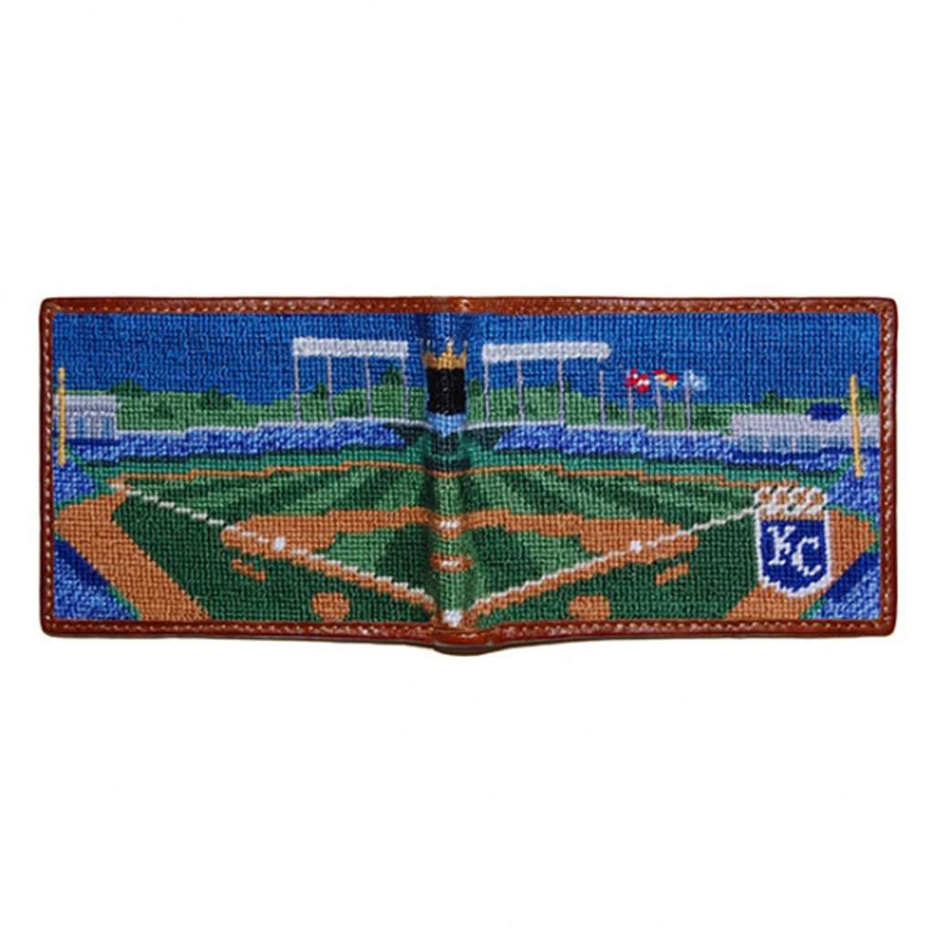 Kauffman Stadium Scene Needlepoint Wallet by Smathers & Branson - Country Club Prep