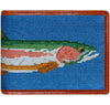 Large Trout Needlepoint Wallet in Blue by Smathers & Branson - Country Club Prep