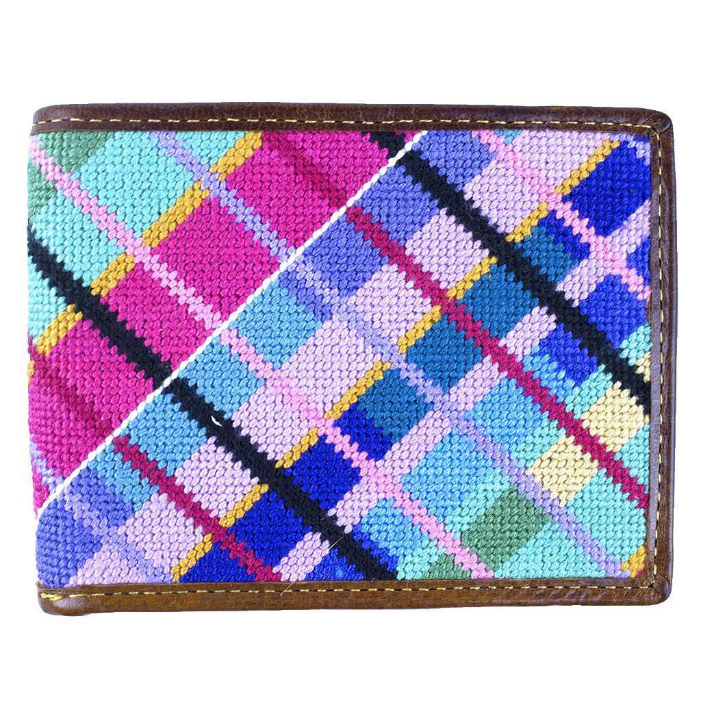 Limited Edition Longshanks Madras Needlepoint Wallet by Smathers & Branson - Country Club Prep