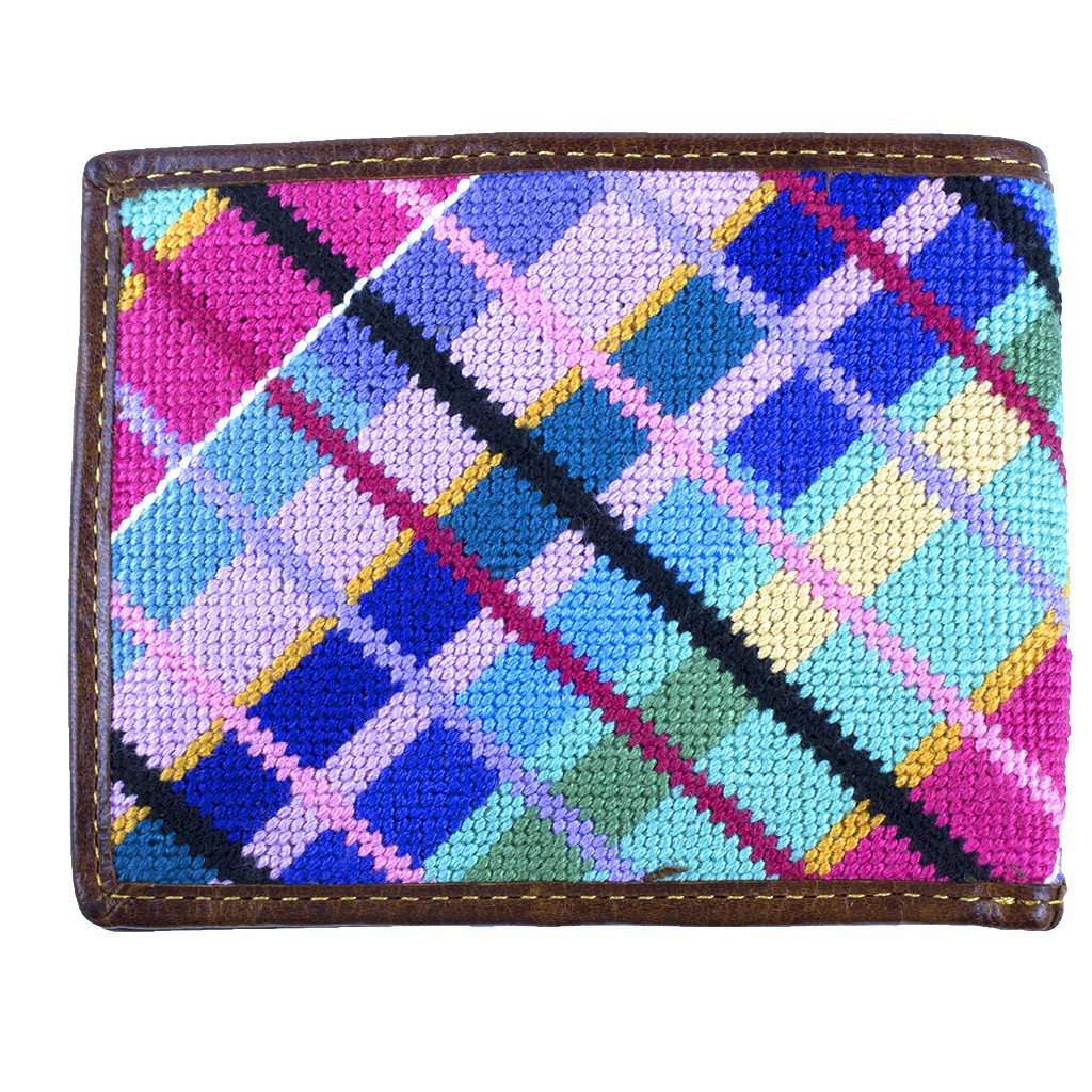 Limited Edition Longshanks Madras Needlepoint Wallet by Smathers & Branson - Country Club Prep