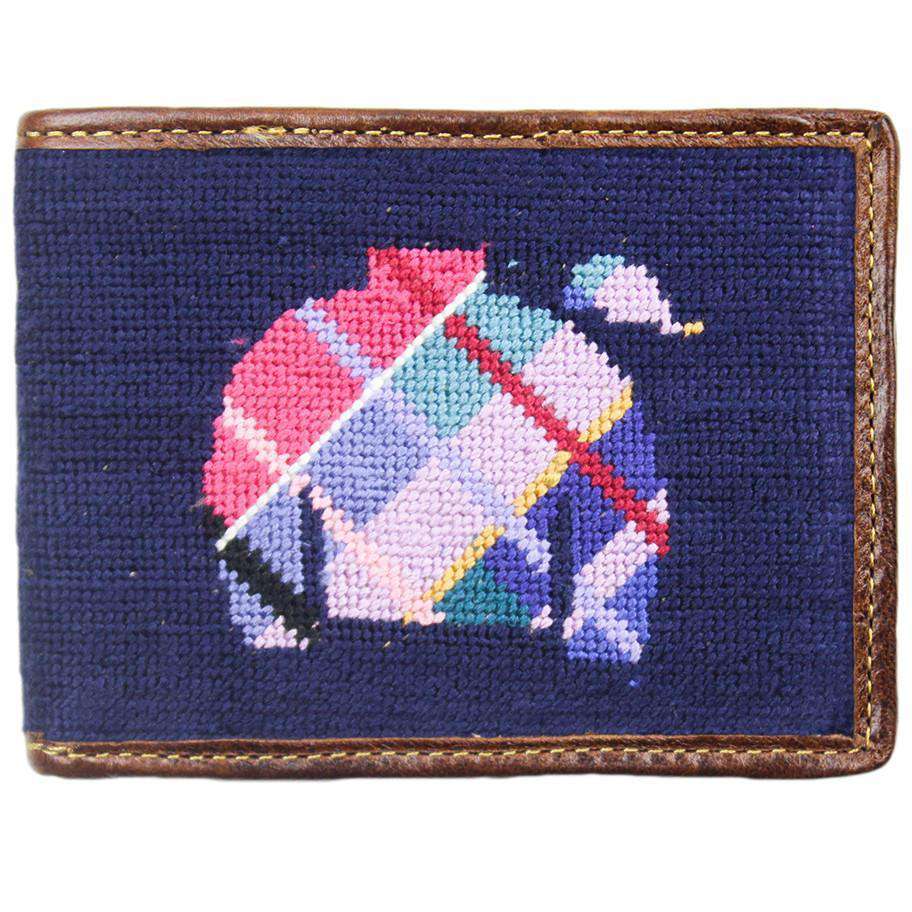 Madras Jockey Jam Needlepoint Wallet in Navy by Smathers & Branson - Country Club Prep