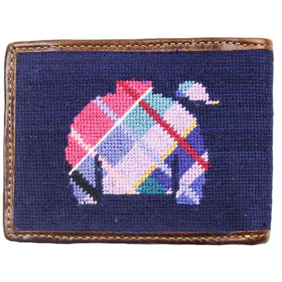 Madras Jockey Jam Needlepoint Wallet in Navy by Smathers & Branson - Country Club Prep