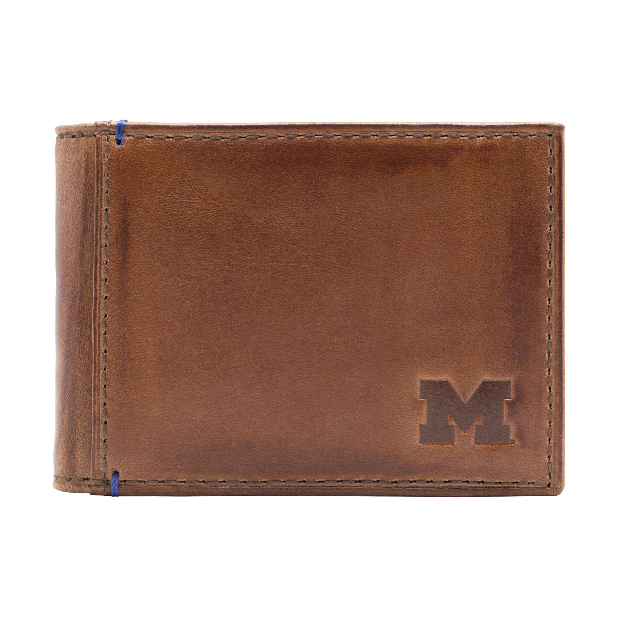 Michigan Wolverines Campus Flip Bifold Front Pocket Wallet by Jack Mason - Country Club Prep