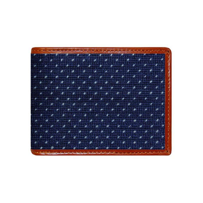 Micro Dot Needlepoint Bi-Fold Wallet by Smathers & Branson - Country Club Prep