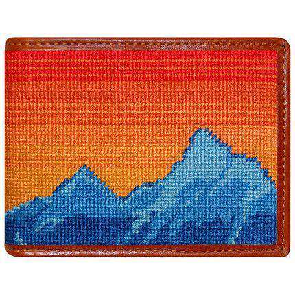 Mountain Sunset Needlepoint Bi-Fold Wallet by Smathers & Branson - Country Club Prep