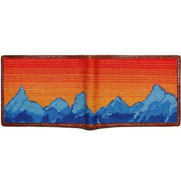 Mountain Sunset Needlepoint Bi-Fold Wallet by Smathers & Branson - Country Club Prep