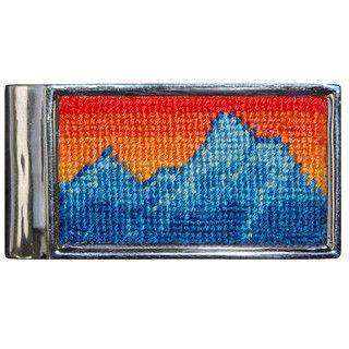 Mountain Sunset Needlepoint Money Clip by Smathers & Branson - Country Club Prep