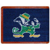 Notre Dame Needlepoint Wallet in Navy by Smathers & Branson - Country Club Prep