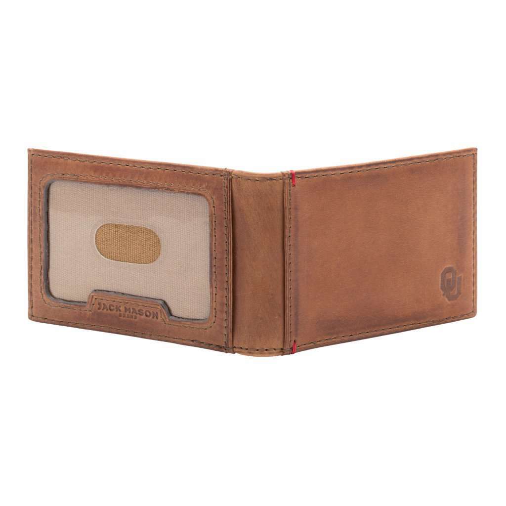 Oklahoma Sooners Campus Flip Bifold Front Pocket Wallet by Jack Mason - Country Club Prep