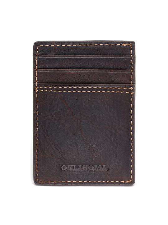 Oklahoma Sooners Gridiron Mulitcard Front Pocket Wallet by Jack Mason - Country Club Prep