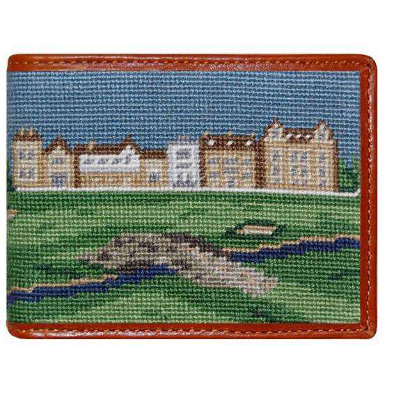 Old Course Scene Needlepoint Wallet by Smathers & Branson - Country Club Prep