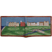 Old Course Scene Needlepoint Wallet by Smathers & Branson - Country Club Prep