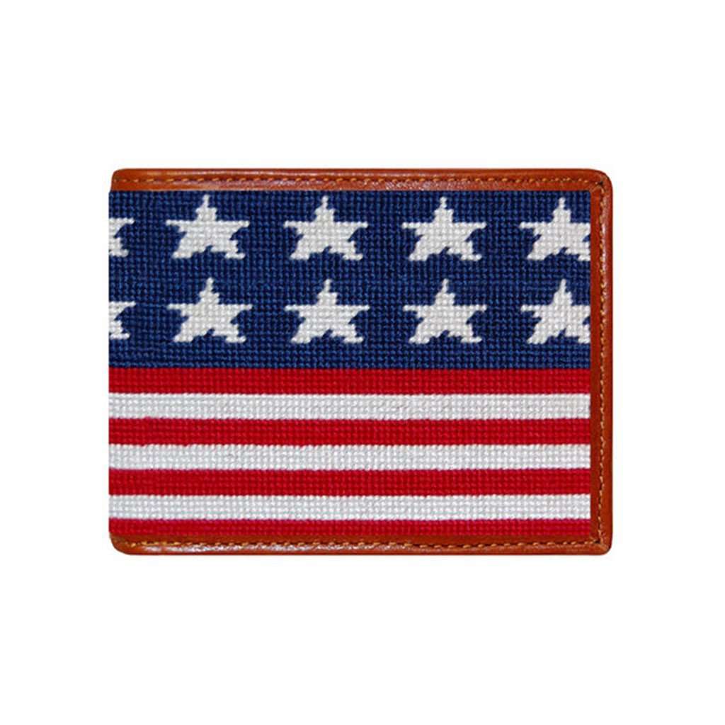 Old Glory Needlepoint Wallet in Red, White and Blue by Smathers & Branson - Country Club Prep