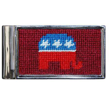 Republican Needlepoint Money Clip by Smathers & Branson - Country Club Prep