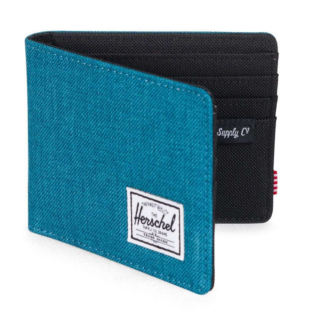 Roy Wallet in Petrol Crosshatch by Herschel Supply Co. - Country Club Prep