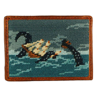 Shipwreck Needlepoint Credit Card Wallet in Blue by Smathers & Branson - Country Club Prep