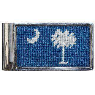 South Carolina Flag Needlepoint Money Clip in Blueberry by Smathers & Branson - Country Club Prep