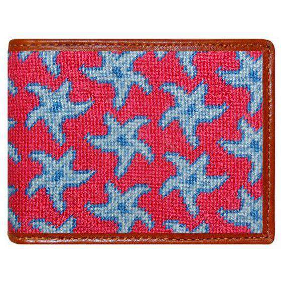 Starfish Needlepoint Wallet in Coral by Smathers & Branson - Country Club Prep